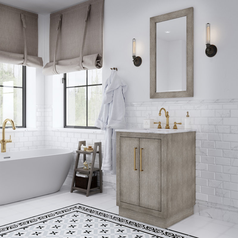 2-handle Bathroom Faucet with Drain Assembly, T-Lever, Satin Brass