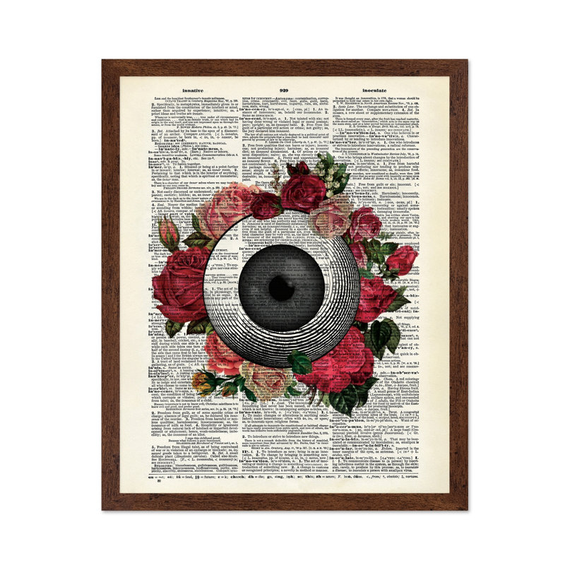 Fleurs et œil anatomique, Affiche, Brown Framed, 11"H x 14"W