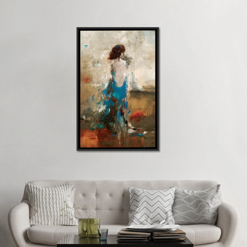 « élégant moment », reproduction sur toile, H 26 po x l 18 po x P 1,5 po, Toile avec cadre noir, Pas de tapis