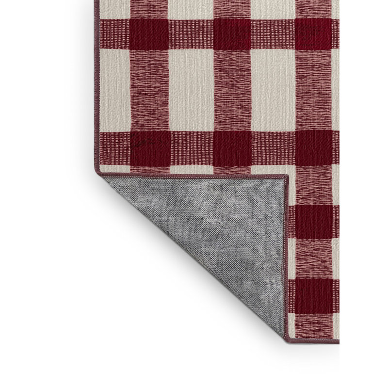 Tapis lavable en ruban à motif guingan, Rectangulaire 2 pi x 3 pi
