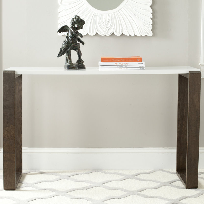 Delilah 129cm Console Table, White / Dark Brown