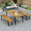 1 table à manger + 2 bancs à manger