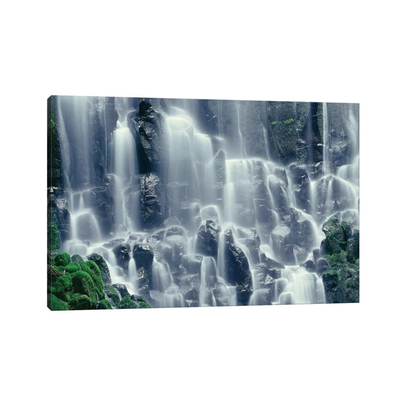 Or, Mount Hood Nf. Mount Hood Wilderness, Ramona Falls Is Formed By A Small Creek by John Barger - Wrapped Canvas Print