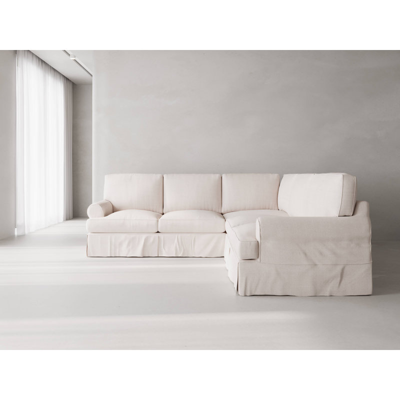 Canapé modulaire 3 L Studio, Mélange de polyester ivoire Nevis