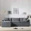 Canapé modulaire en chenille avec siège profond et large, ensemble de canapé en forme de L avec coussins doubles, canapé à 4 places avec repose-pieds mobile, mobilier d'intérieur surdimensionné-1501859096