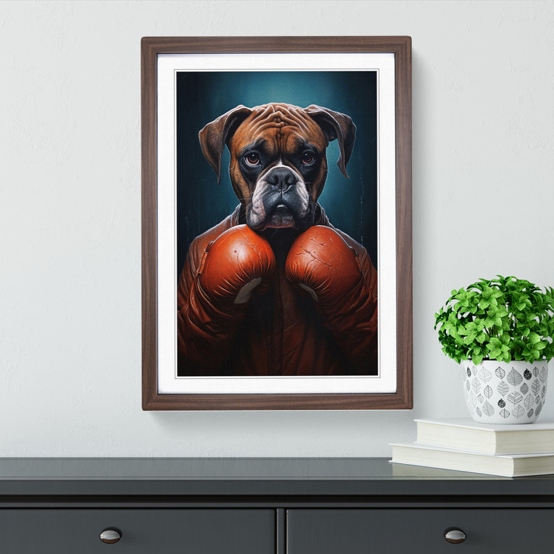 Boxer Dog Conceptual No.2 - Framed Print, Walnut Framed, 34cm H x 25cm W x 2cm D