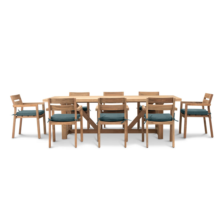 Moline 98.5'' Rectangular 8 - Person Outdoor Dining Set with Cushions
