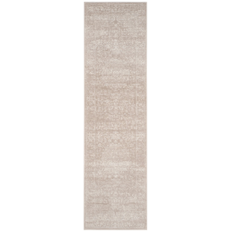 Tapis oriental beige / crème Overholt, Tapis de couloir 2 pi 3 po x 14 pi
