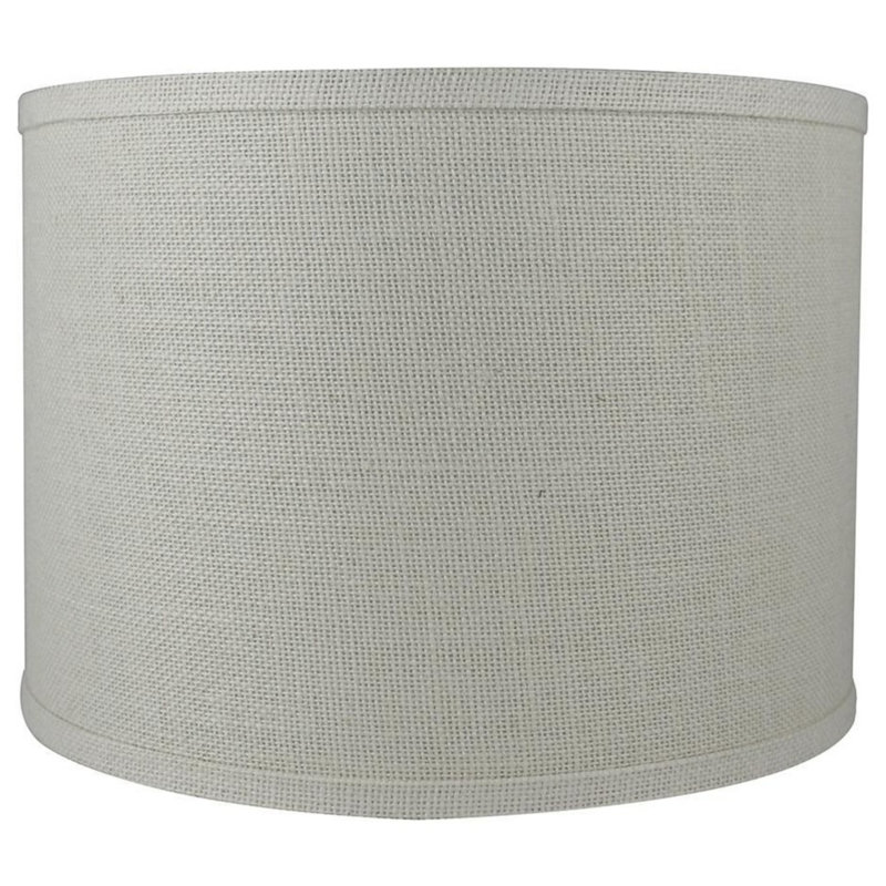 Ganya Burlap Drum Lamp Shade, Cream, 10" H x 16" W x 16" D