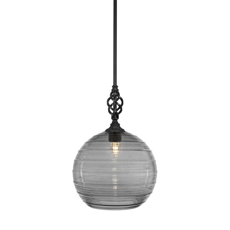 Mini-luminaire suspendu Eleganté, Gris, H 18 po x l 14 po x P 14 po