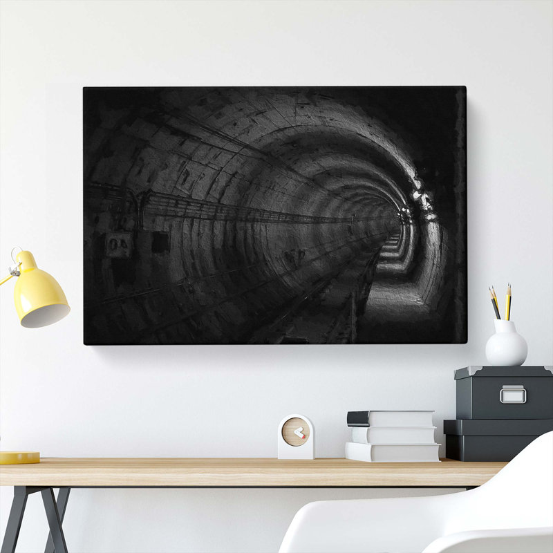 Subway Tunnel - Wrapped Canvas Painting, 40cm H x 60cm W x 3cm D
