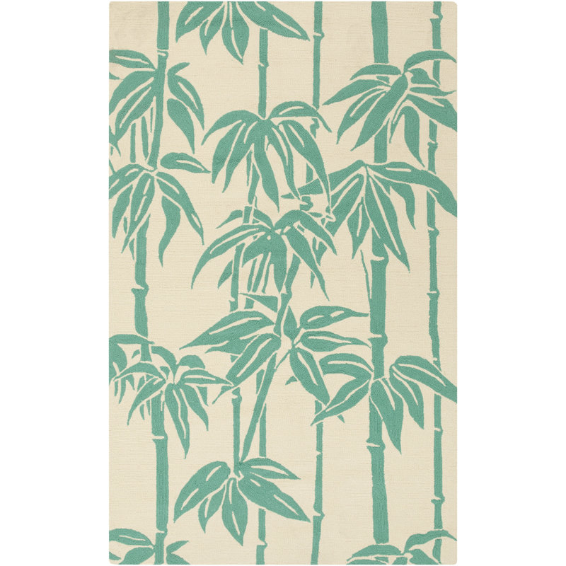Colmars Ivory/Green Indoor/Outdoor Area Rug, Rectangle 9' x 12'