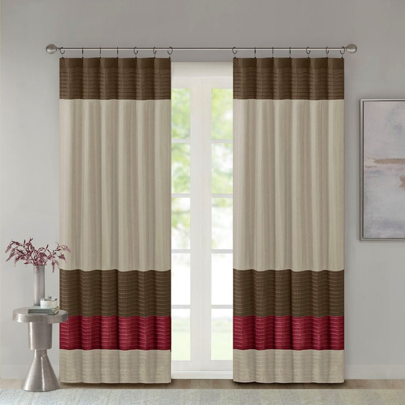 Panneau de rideau Polyoni Pintuck (seulement 1 panneau PC), Beige