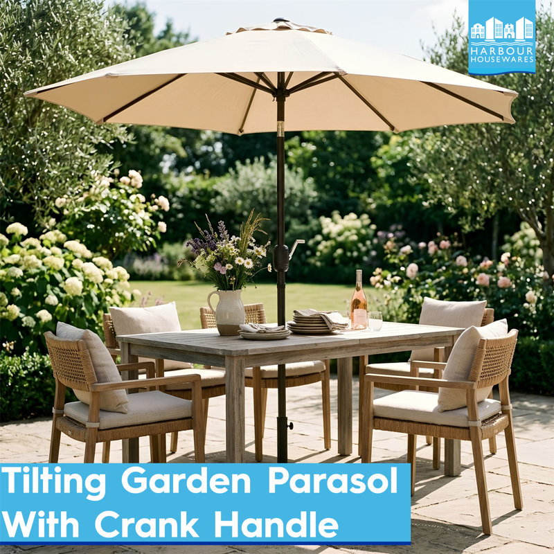 Harbour Housewares Tilting Garden Parasol - 2.7M, Navy