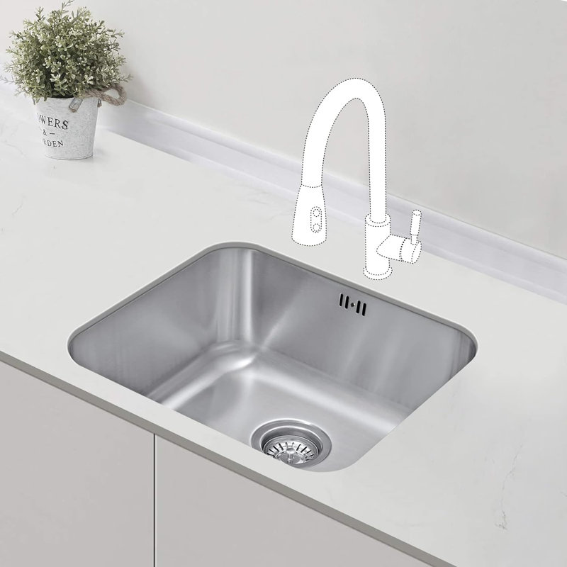 Belfry Kitchen Locklin 450mm W Single Bowl Stainless Steel Kitchen Sink 0, 200cm H x 450cm W x 500cm L