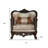 Advaith 46" Wide Velvet Armchair in Beige/Walnut