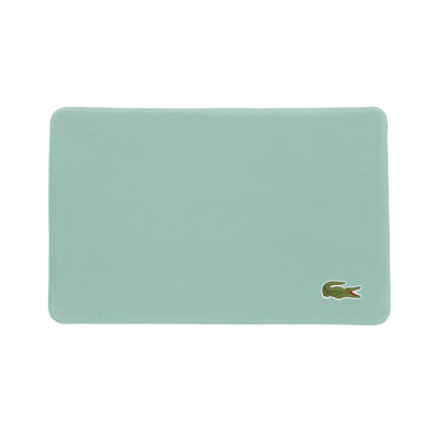 Lacoste Heritage 20" x 32" Quick-Dry Microfiber Bath Rug with Non-Slip Backing – Soft Absorbent Bathroom Mat, Croc Logo Design, Machine Washable, Beach Glass