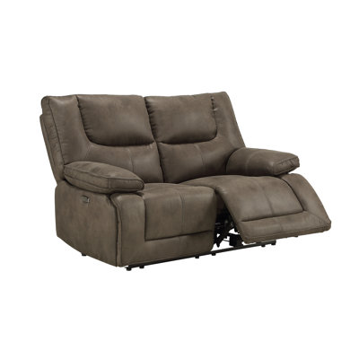 Gray Fabric Power Motion Loveseat W/Usb