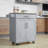 Kitchen Island Cart Rolling Trolley Cart With Drawer, Storage Cabinet & Towel Rack-257323995