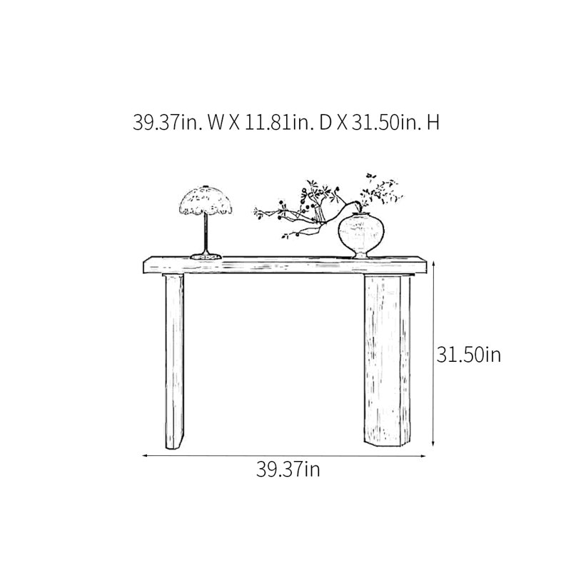 Console Modern Minimalist, H 31,5 po x l 39,37 po x P 11,81 po, Noir