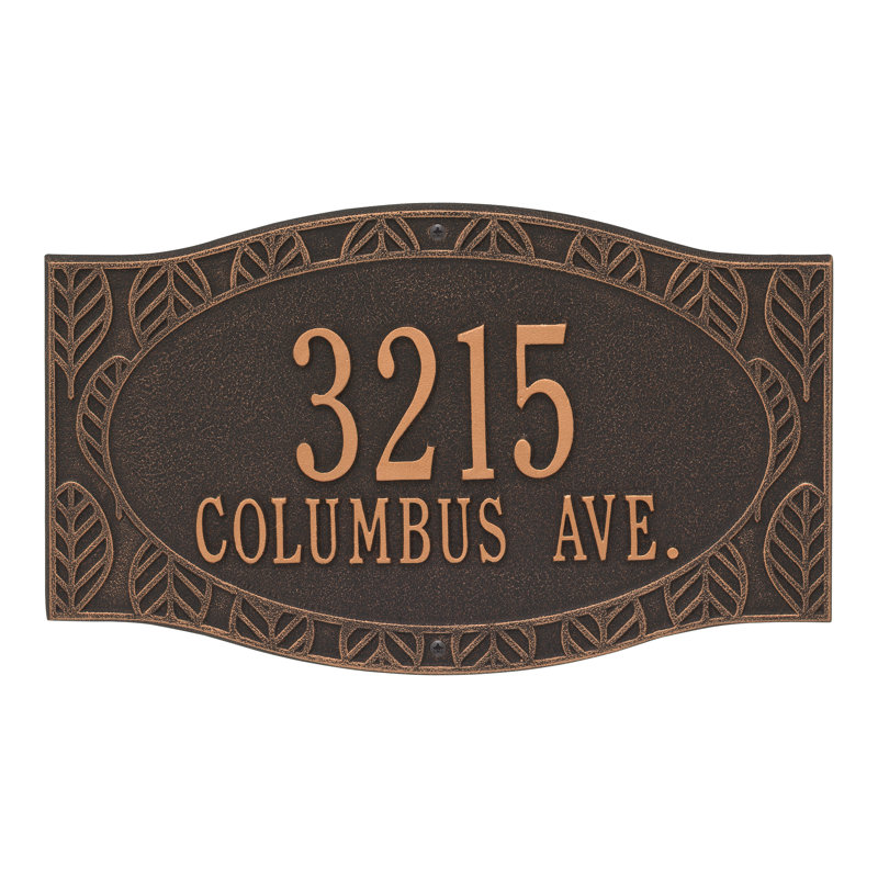 Frond Personalized 2-Line Wall Address Plaque, Yes, Oil Rubbed Bronze