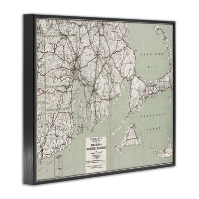 Cape Cod & RI Map, estampe numérique encadrée par Graffi *ee Studios