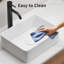 Rectangular Vessel Sink, 16"X12" Small Bowl Bathroom Vessel Sink, White Ceramic Lavatory Above Counter Art Basin Vanity Sink