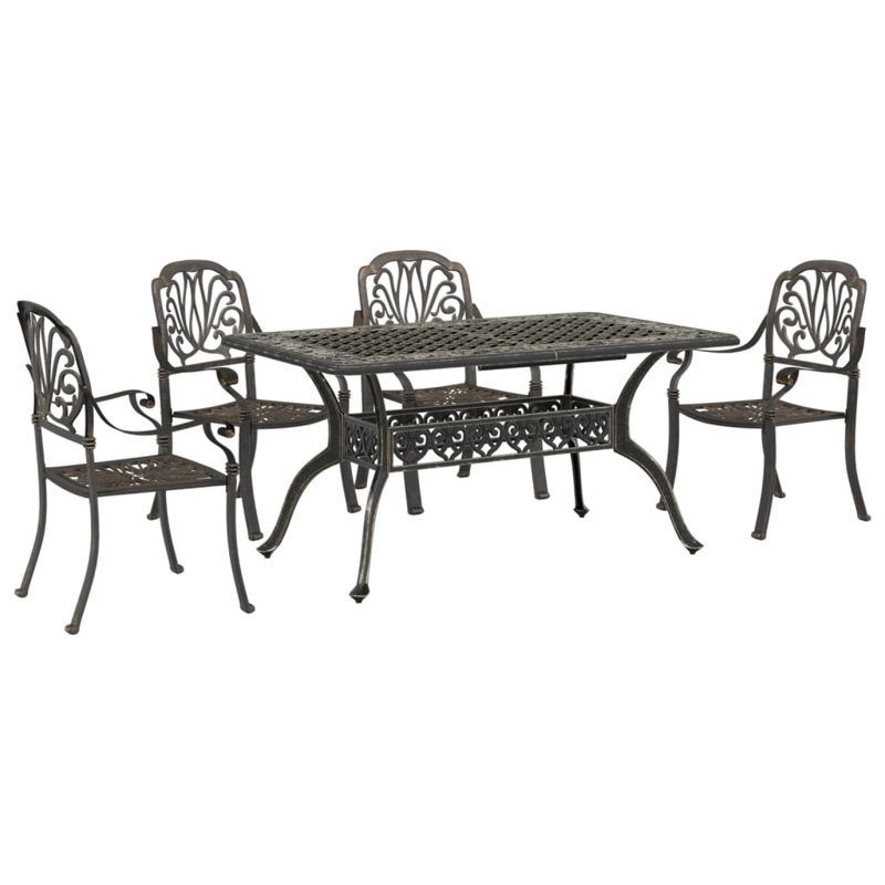 4 - Person Patio Dining Set Rectangular Table, Brown