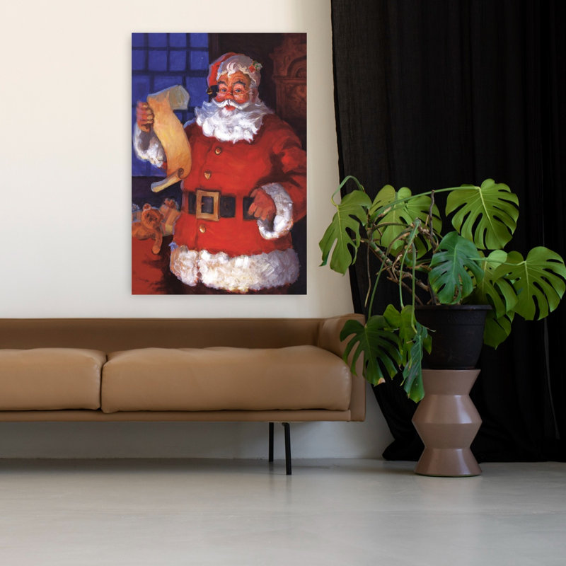 Santa's List, art contemporain abstrait, H 48 po x l 32 po