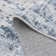 Abstract Machine Washable Blue No-Skid Area Rug