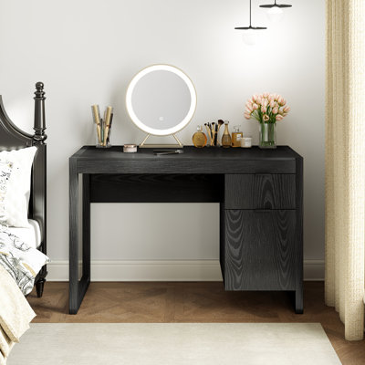 Modern Computer Desk Workstation Desk Home Office w/ Storage Cabinet by Ebern Designs