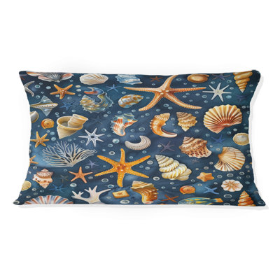 Coussin lombaire côtier orange et bleu IV