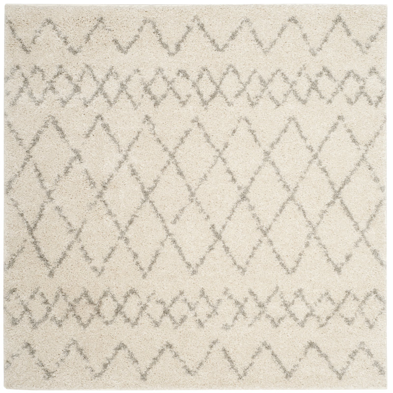 Matterson Berber Shag Performance Geometric Rug, Square 5'1"