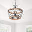 Lustre de style campagnard à 3 lumières avec cage en bois