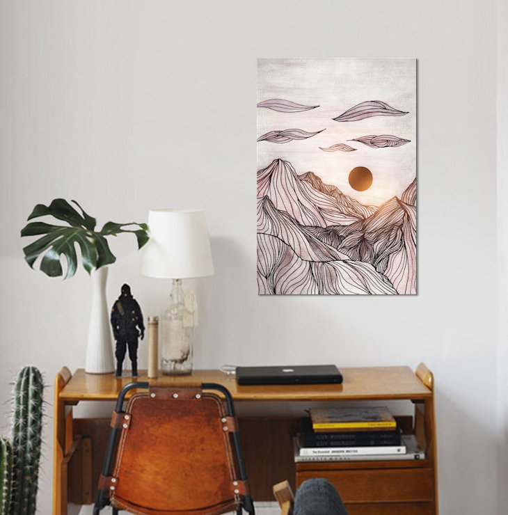 « lines », reproduction d’impression sur toile tendue, H 40 po x l 26 po x P 1,5 po, Toile tendue, Pas de tapis