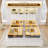 Upholstered Bed with Wood Frame, 4 Storage Drawers, Modern Bed Frame with Charging Station & LED Lights, Headboard Included,Full/Beige-108946935-108946933