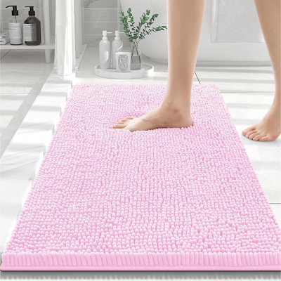 Djenkely Chenille Non-Slip Bath Rug