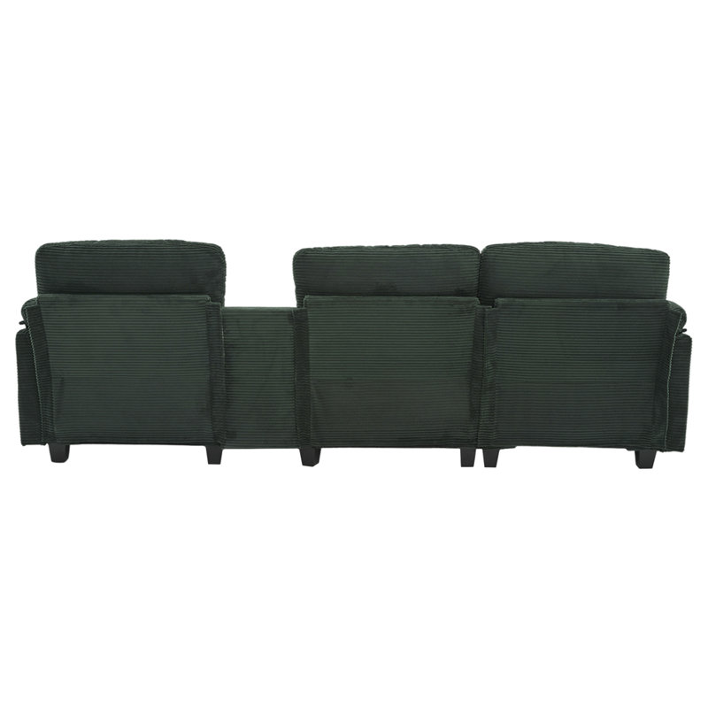 Modular Corduroy Lounge Sofa, Emerald Corduroy