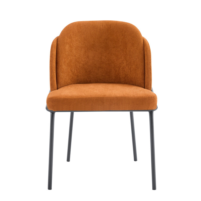 Ensemble de 2 chaises de salle à manger, Orange, Noir