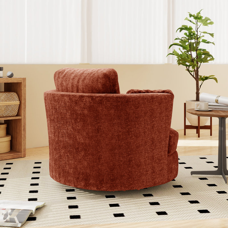 Fauteuil demi-tonneau pivotant de 40,55 po, Terracotta
