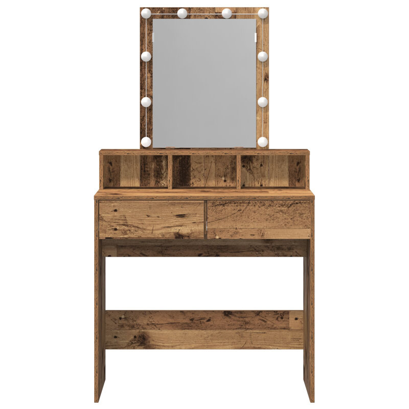Dressing Table Standard Mirror Vanity Table, Old Wood