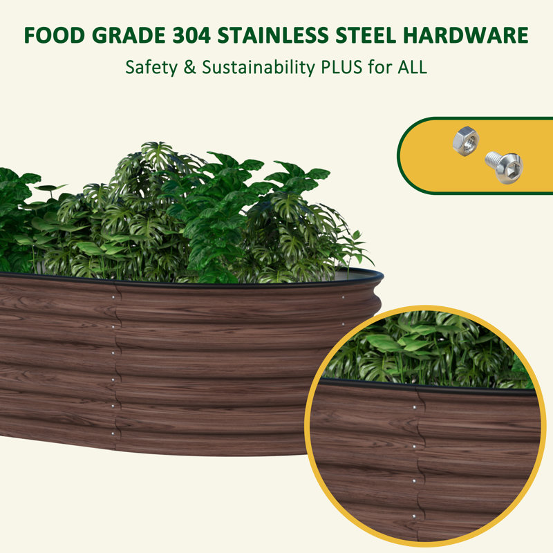 Cengizhan 9-IN-1 17‘’H Metal Raised Garden Bed, Rustic