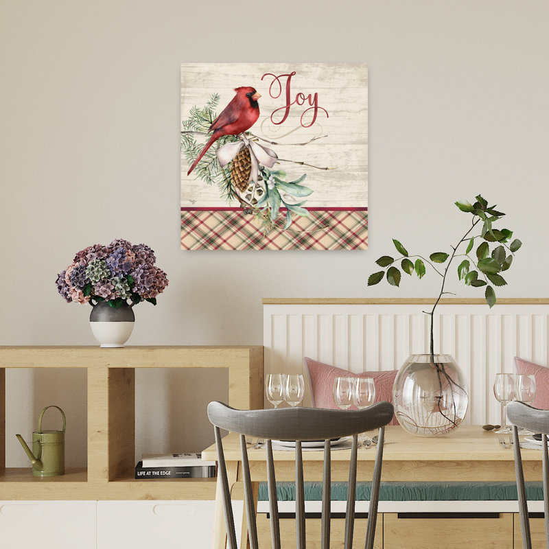 Cardinal Joy, art contemporain de pin abstrait, H 18 po x l 18 po