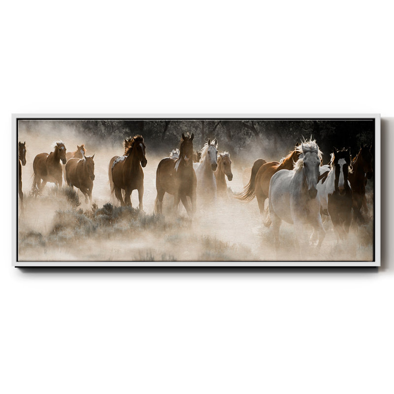Kickin Up Dust- Framed Canvas