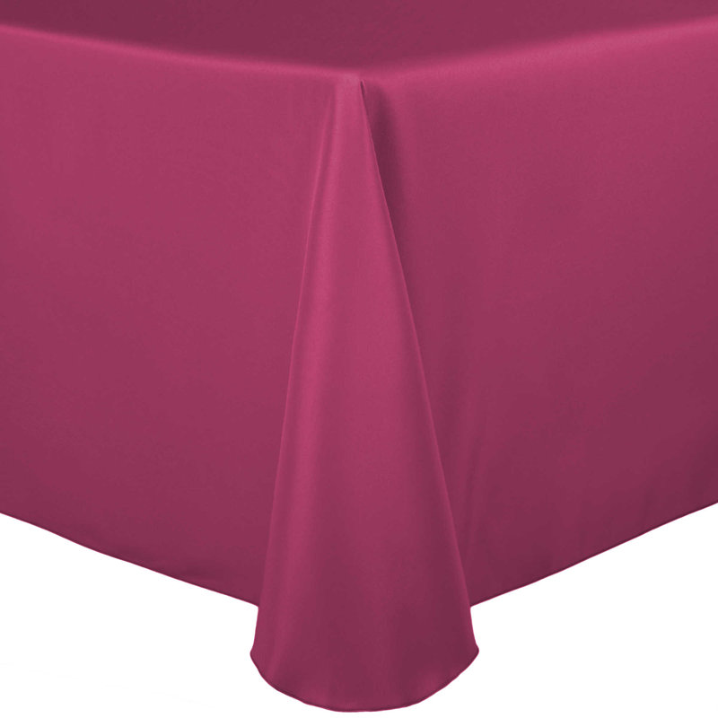 5 Pack Oval Polyester Linen Tablecloth, Hot Pink, 120" x 54"