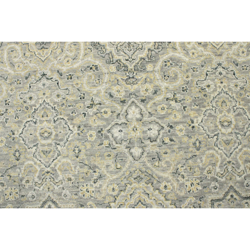 Oriental Area Rug in Gold/Gray, Rectangle 10' x 14'