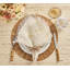 Shell Fringe Napkin Ring in Ivory/Brown