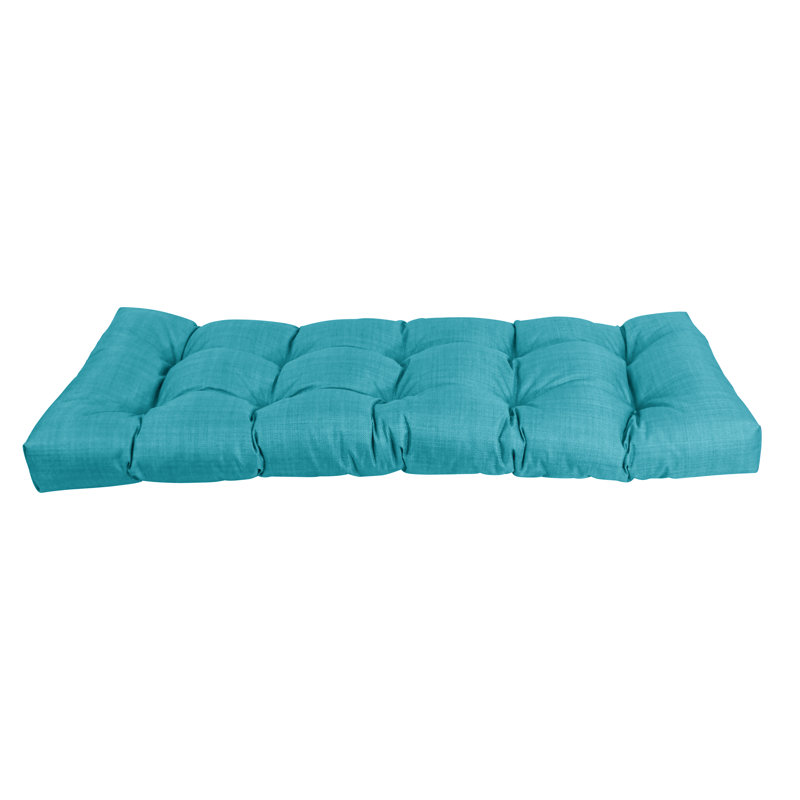 Outdoor 5'' Bench Seat Cushion, 60" W x 19" D, Aqua Blue