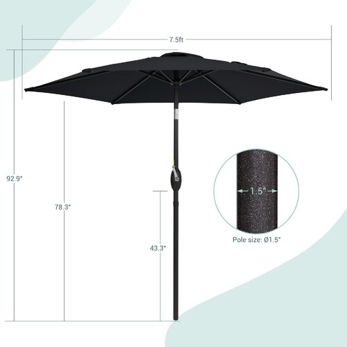 Arlmont & Co. Doreth 90'' Market Umbrella & Reviews | Wayfair