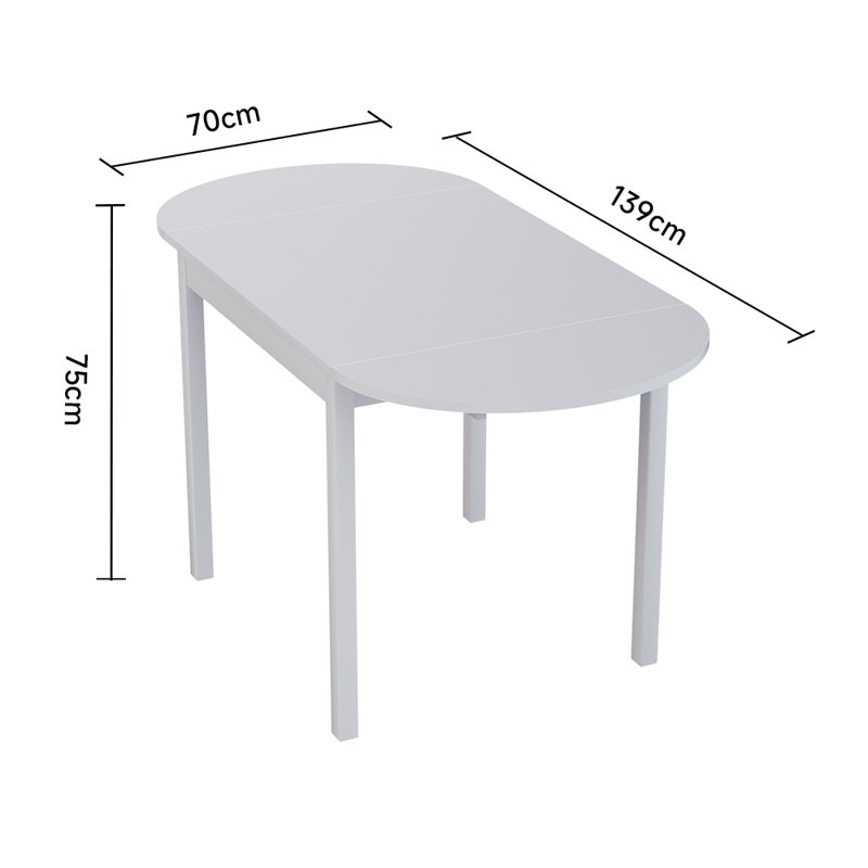Anadolu Oval Solid Wood Dining Table, White